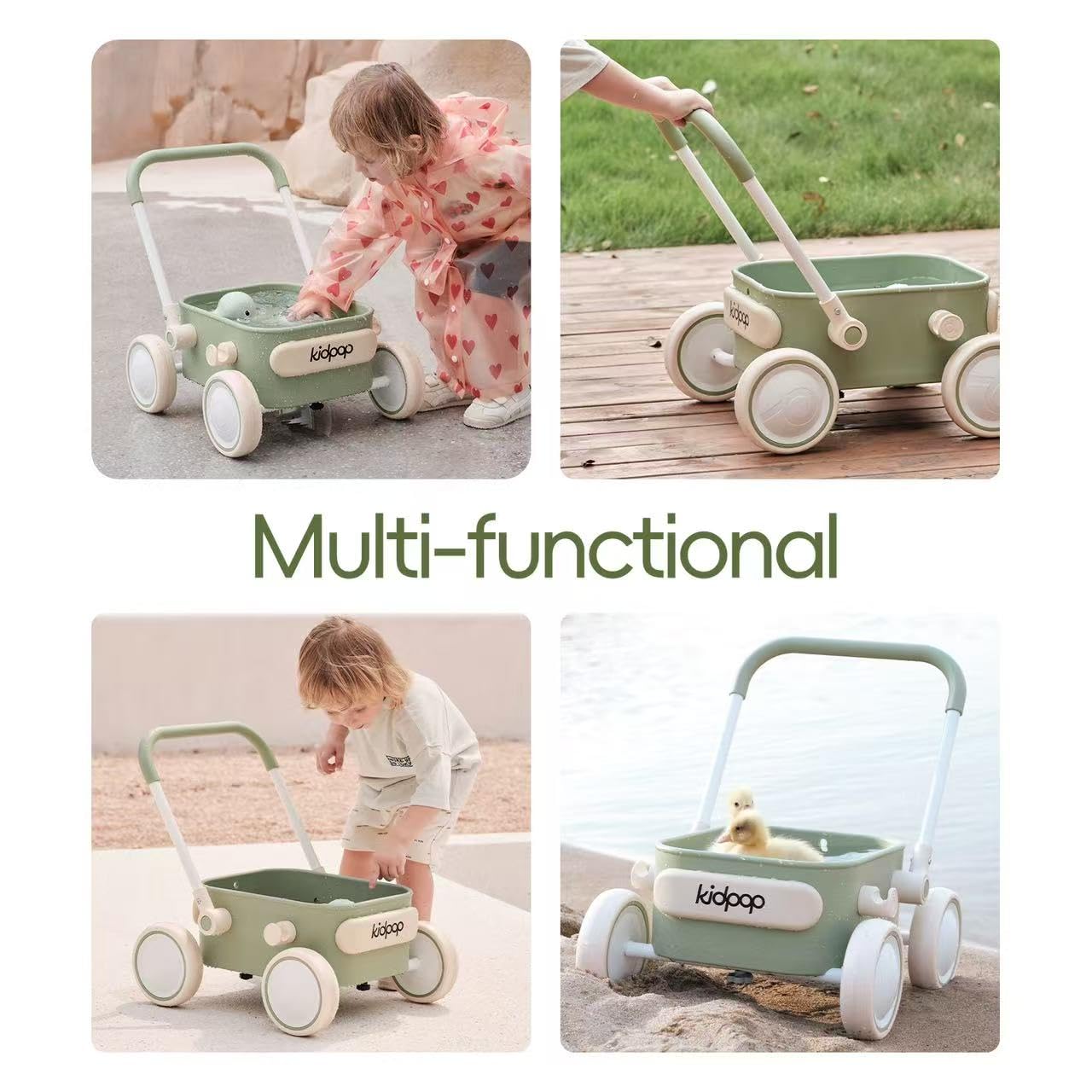 Baby Push Walker with Wheels Toddler Wagon