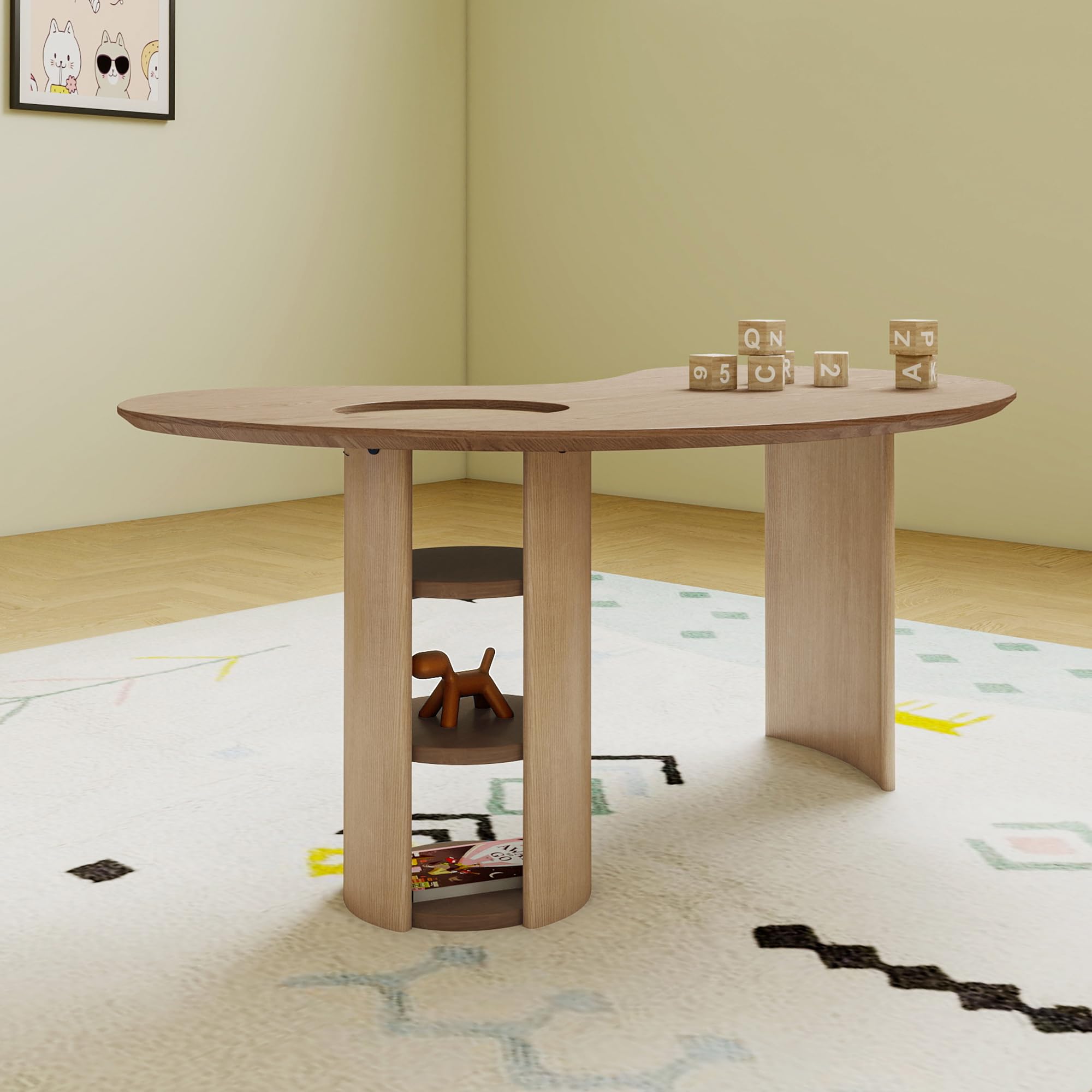 Kids Table Activity Table with Storage, Toddler Art Table for Kids Ages 3-8