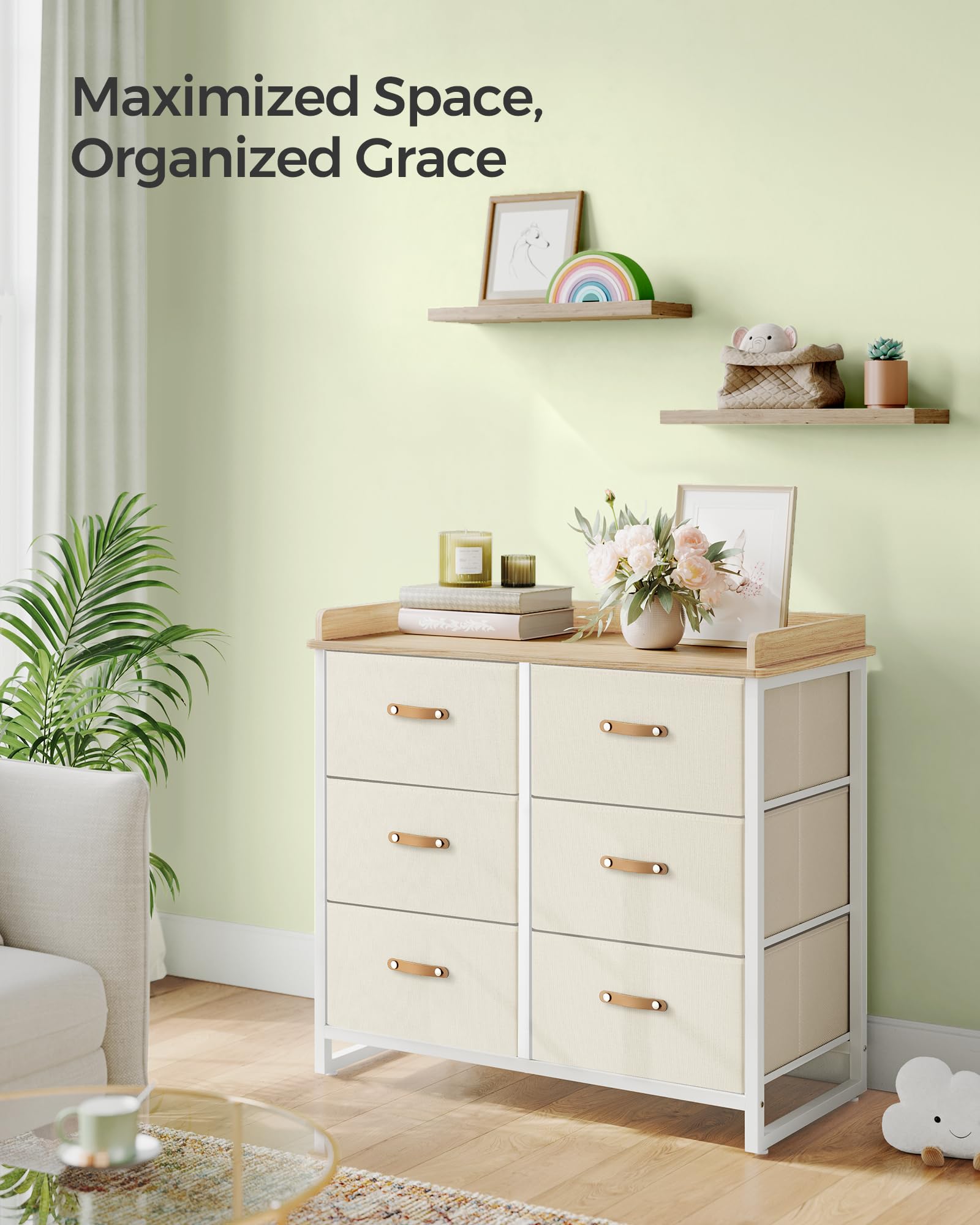 Kids Dresser with 6 Drawers Water-Resistant Storage Organizer