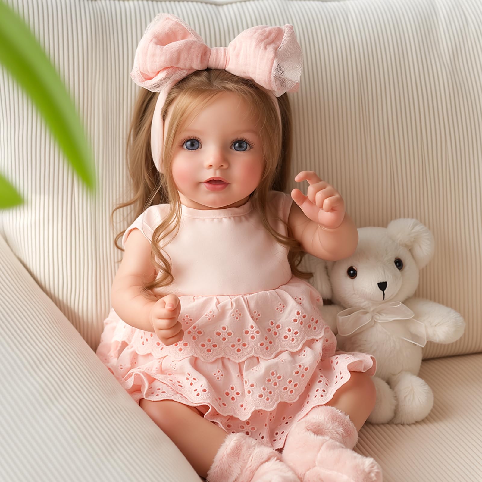 Lifelike Reborn Baby Dolls Dara - 20 Inch Realistic-Newborn Baby Doll Brown Hair Girl
