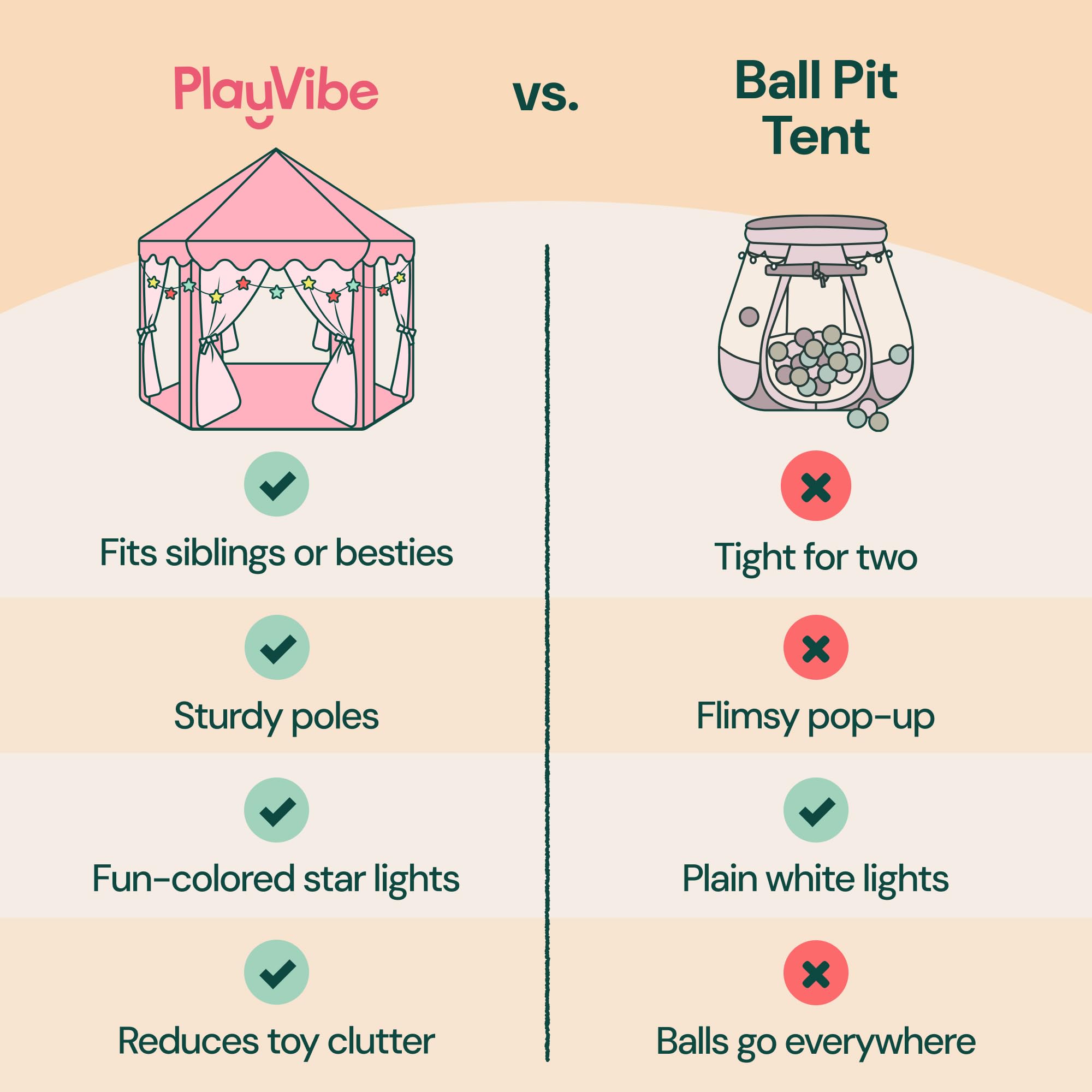 Princess Play Tent with LED Star Lights