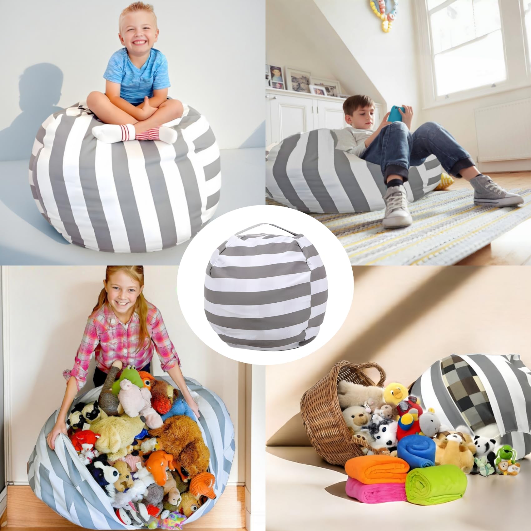 Extra Large Stuffed Animal Storage Bean Bag Chair