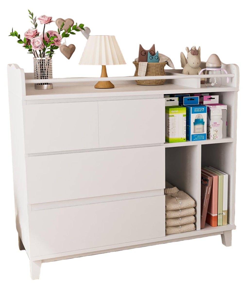 Nursery Dresser with Changing Table Top, Tall Changing Table