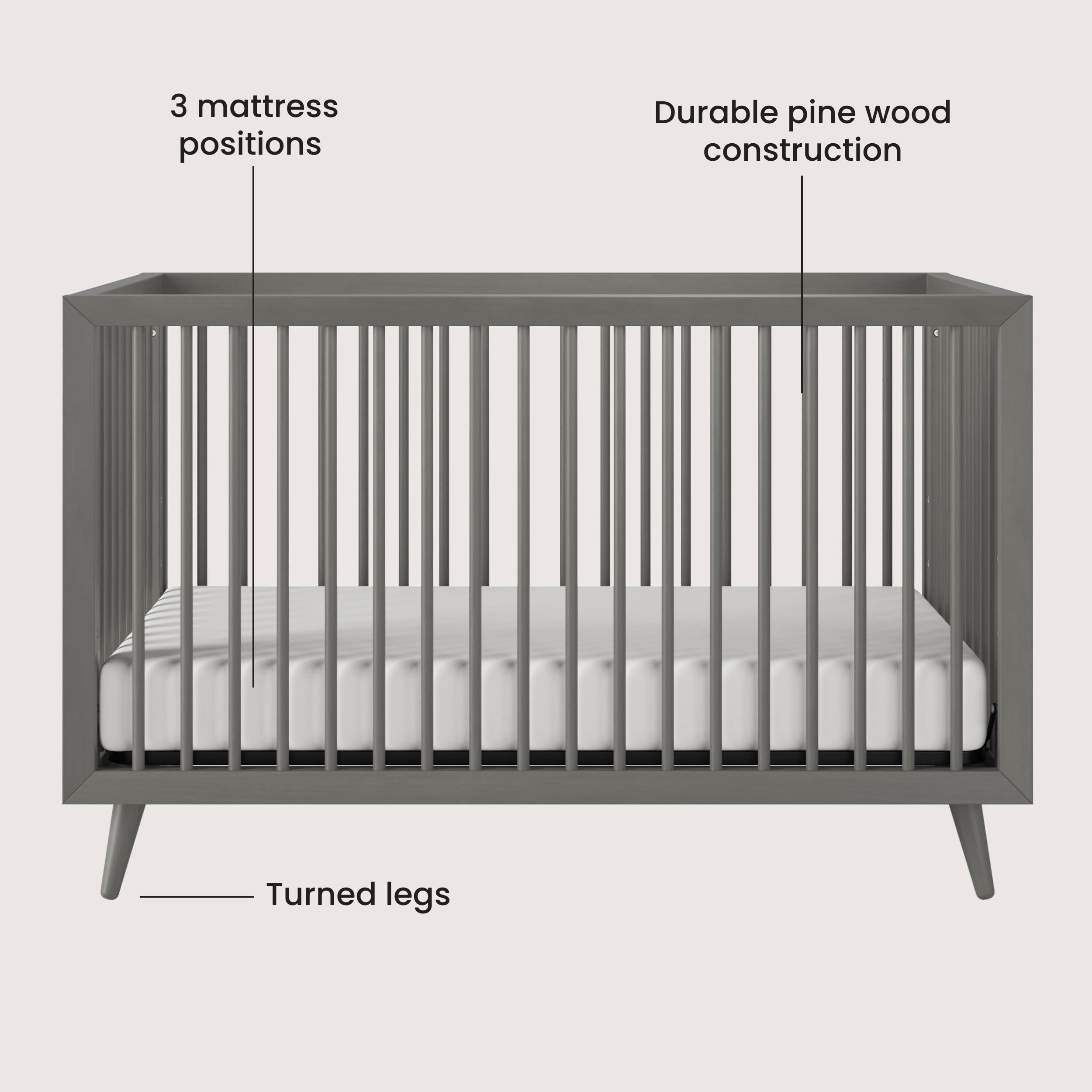 4-in-1 Convertible Crib and Double Dresser Nursery Set
