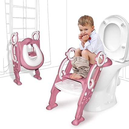 Toddler Potty Training Seat with Step Stool Ladder – Foldable Toilet