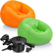 2 Pcs Inflatable Bean Bag Chairs with Electric Air Pump