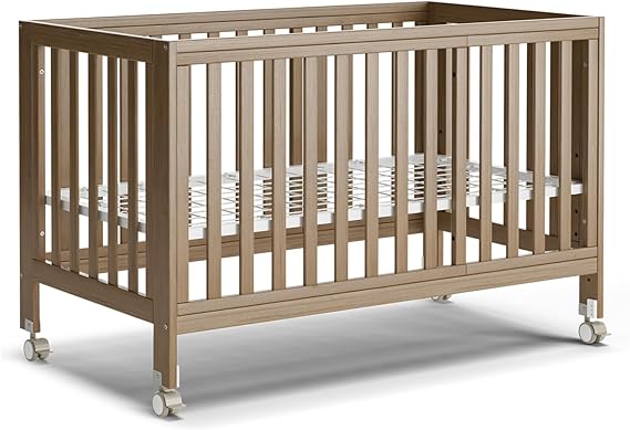 Baby Crib, 11 in 1 Convertible Mini Crib with Wheels, 100% New Zealand