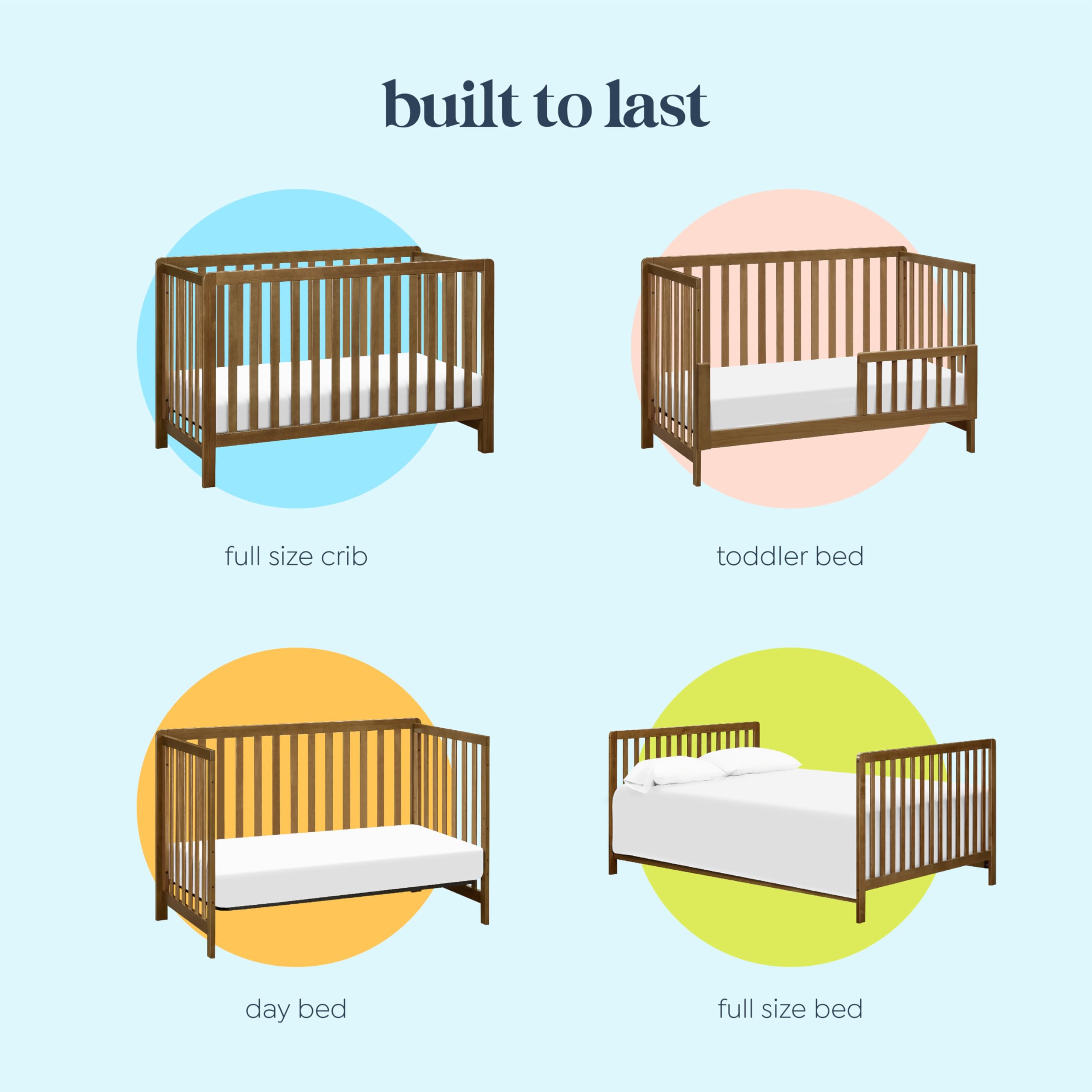 4-in-1 Convertible Baby Crib with Adjustable Mattress Heights