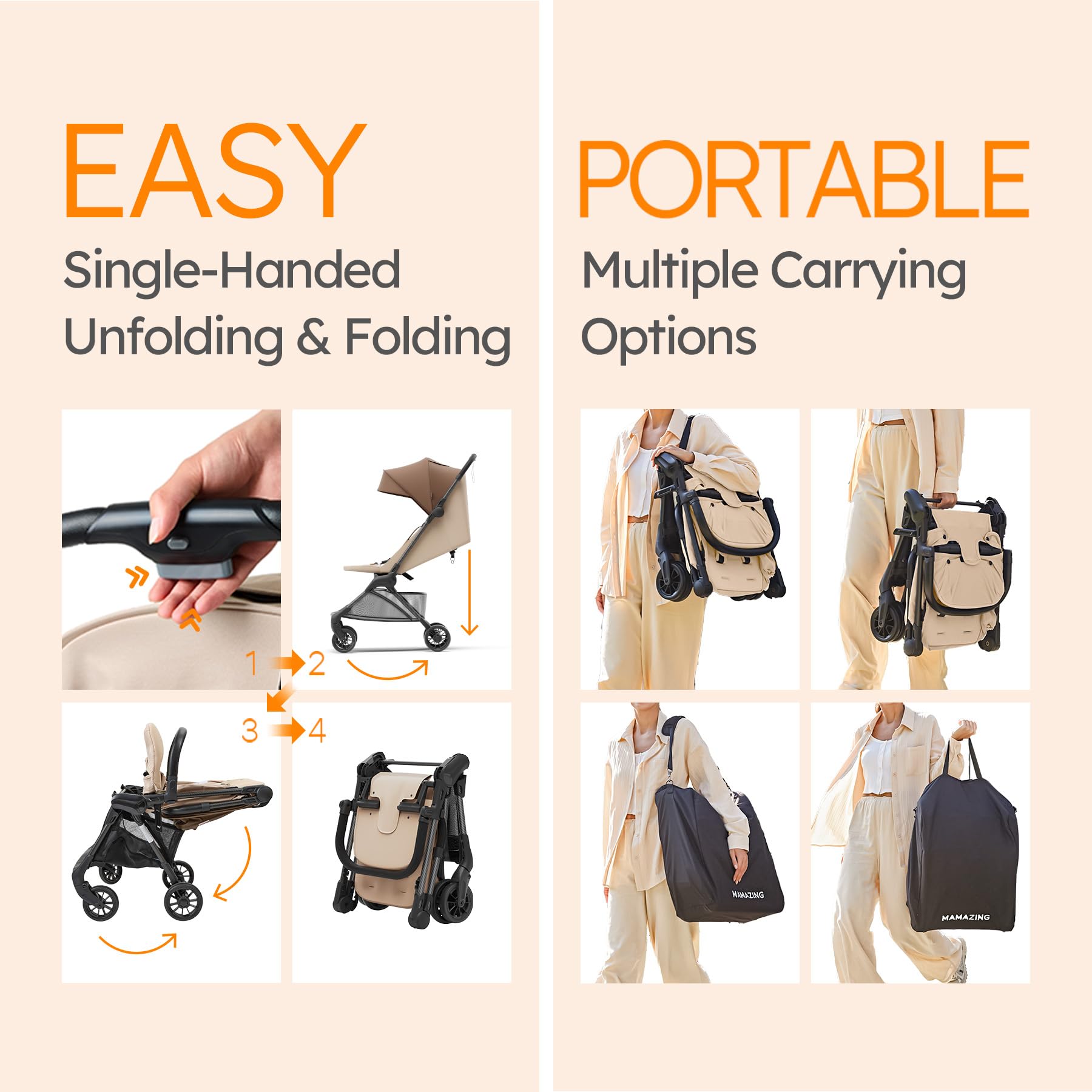 Ultra-Lightweight Carbon Fiber Travel Stroller