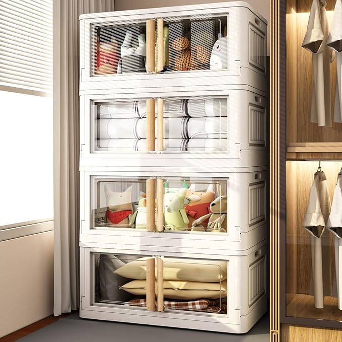Storage Bins with Lids,78 Quart Plastic Bins with Lids,Large Closet Organizers
