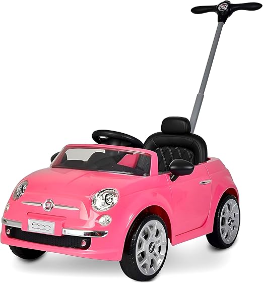 Fiat 500 Push Car, with Stroller, Adjustable Footrest and Handle