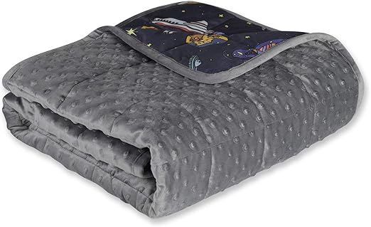 Weighted Blanket for Kids and Teens Printed Weighted Blanket 7 lbs (Navy+Space