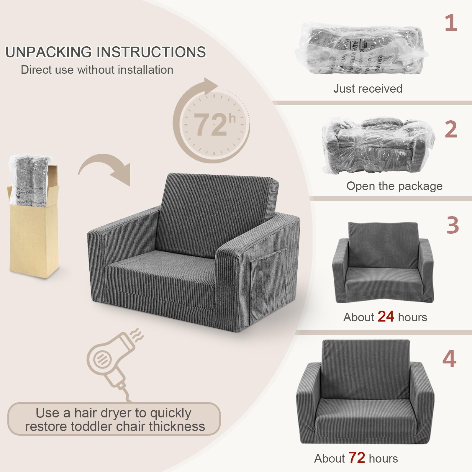2-in-1 Toddler Chair Convertible Sofa