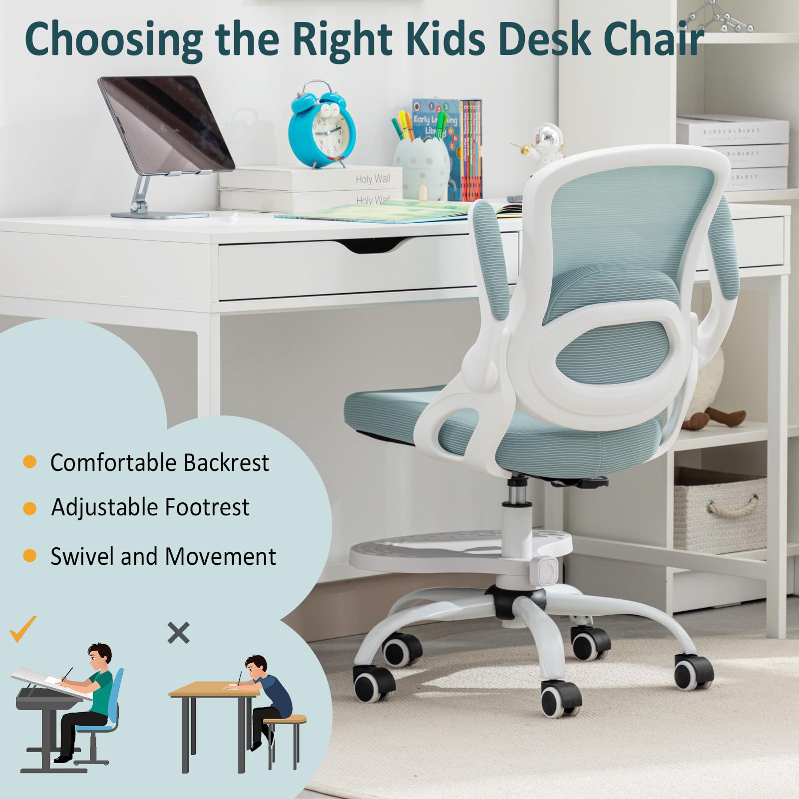 Ergonomic Kids Desk Chair with Adjustable Height