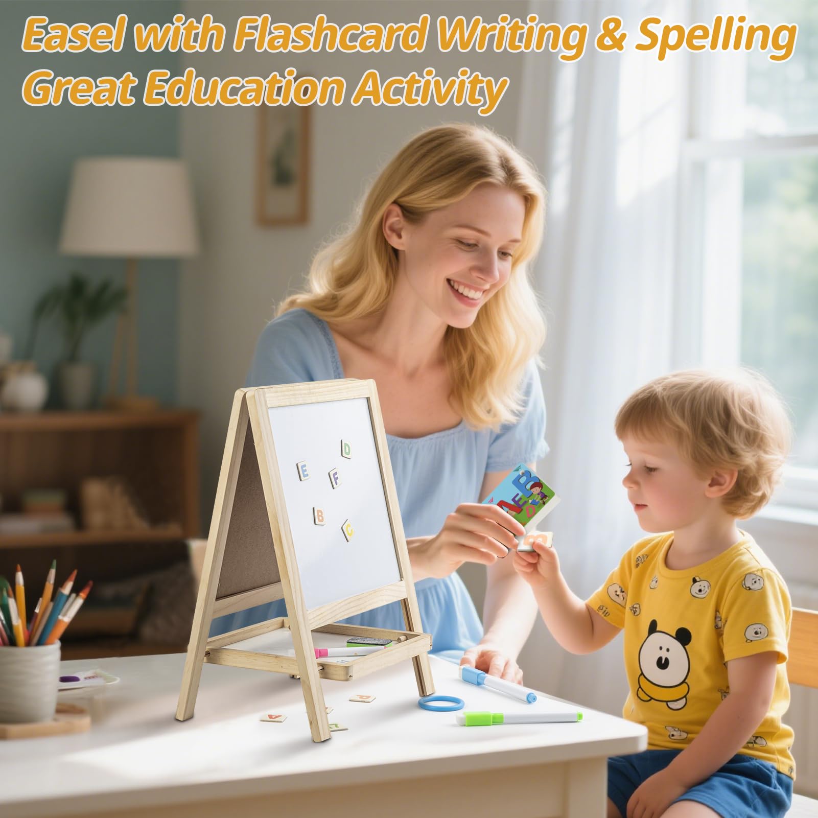 4-in-1 Double-Sided Tabletop Art Easel for Kids