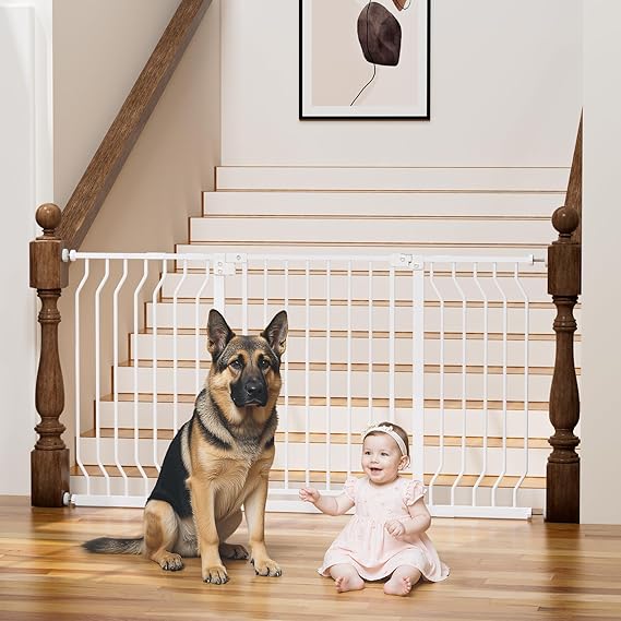 29-48" Baby Gate for Stairs, Baby Safety Essentials, Auto Close Dog Gate