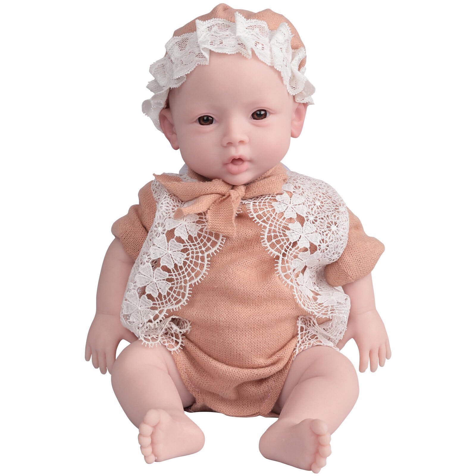 18.5 Inch Silicone Reborn Doll Full Body Silicone Newborn Baby Real Reborn Baby Doll