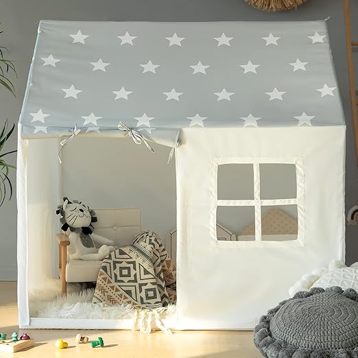 Princess Play Tent with Mat and Dual-Layer Curtain - Pink