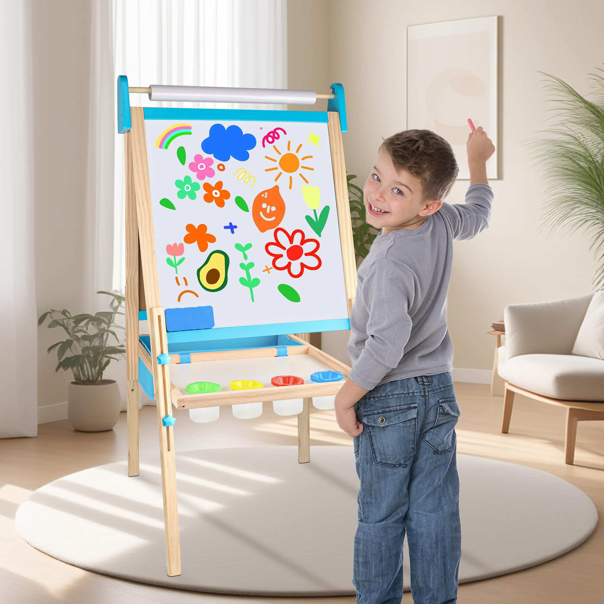 Adjustable Kids Easel, Learning Toy for Boys and Girls Aged 3-4 4-8 8-12