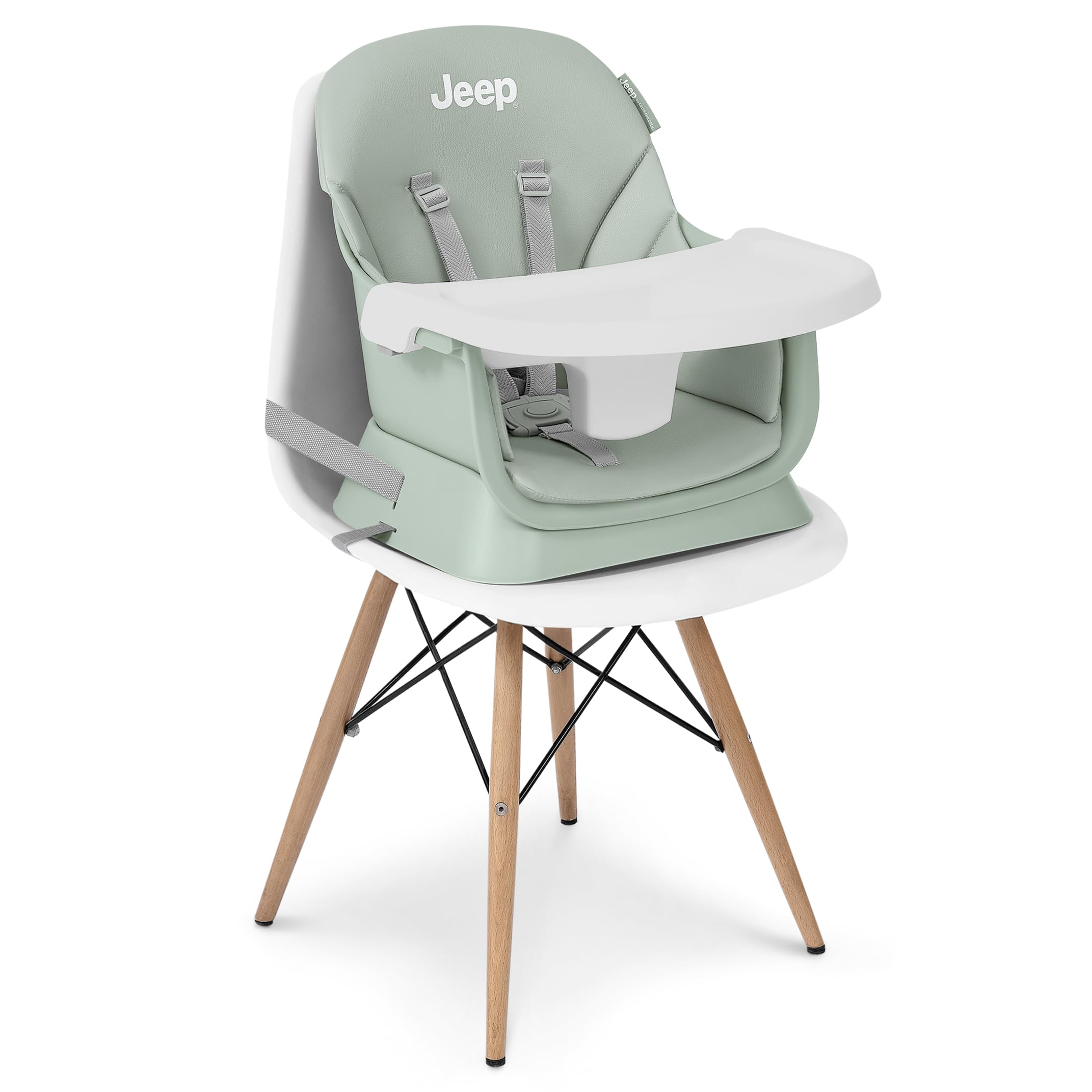 6-in-1 Convertible Wooden High Chair with Removable Tray