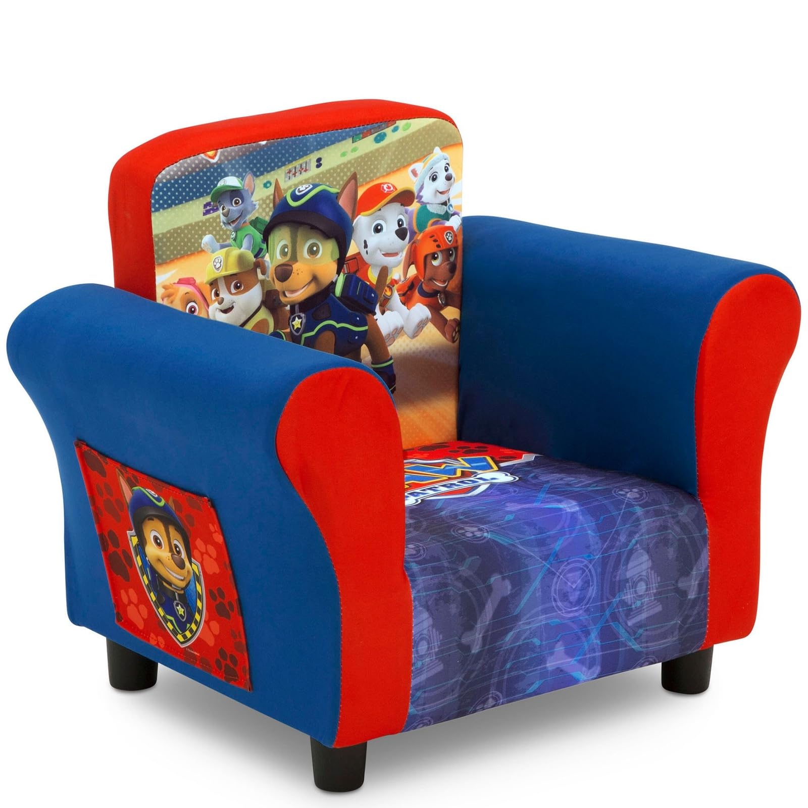 Upholstered Chair with PAW Patrol Graphics, Wood Frame