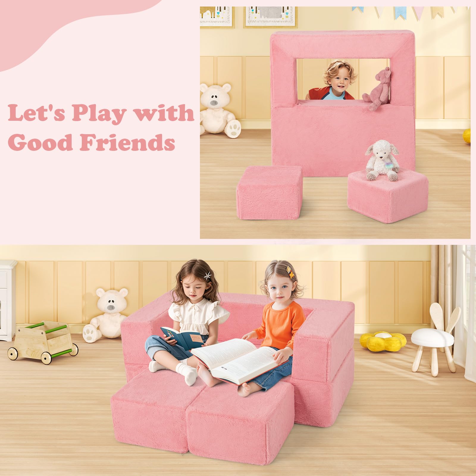 Modular Kids Play Couch Toddler Sectional Sofa Set