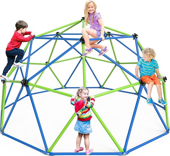 Climbing Dome, 10FT Dome Climber with Hammock for Kids 3 to 10 Outdoor Play Equipment