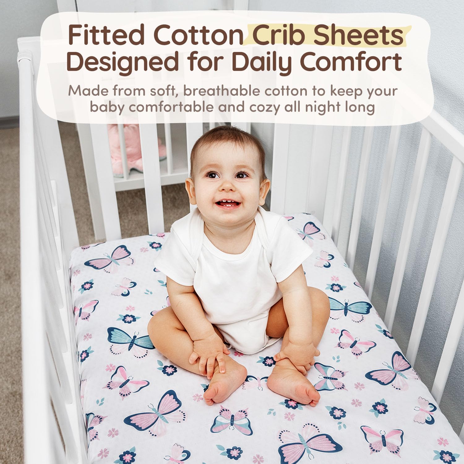 5-Piece Butterfly Crib Bedding Set