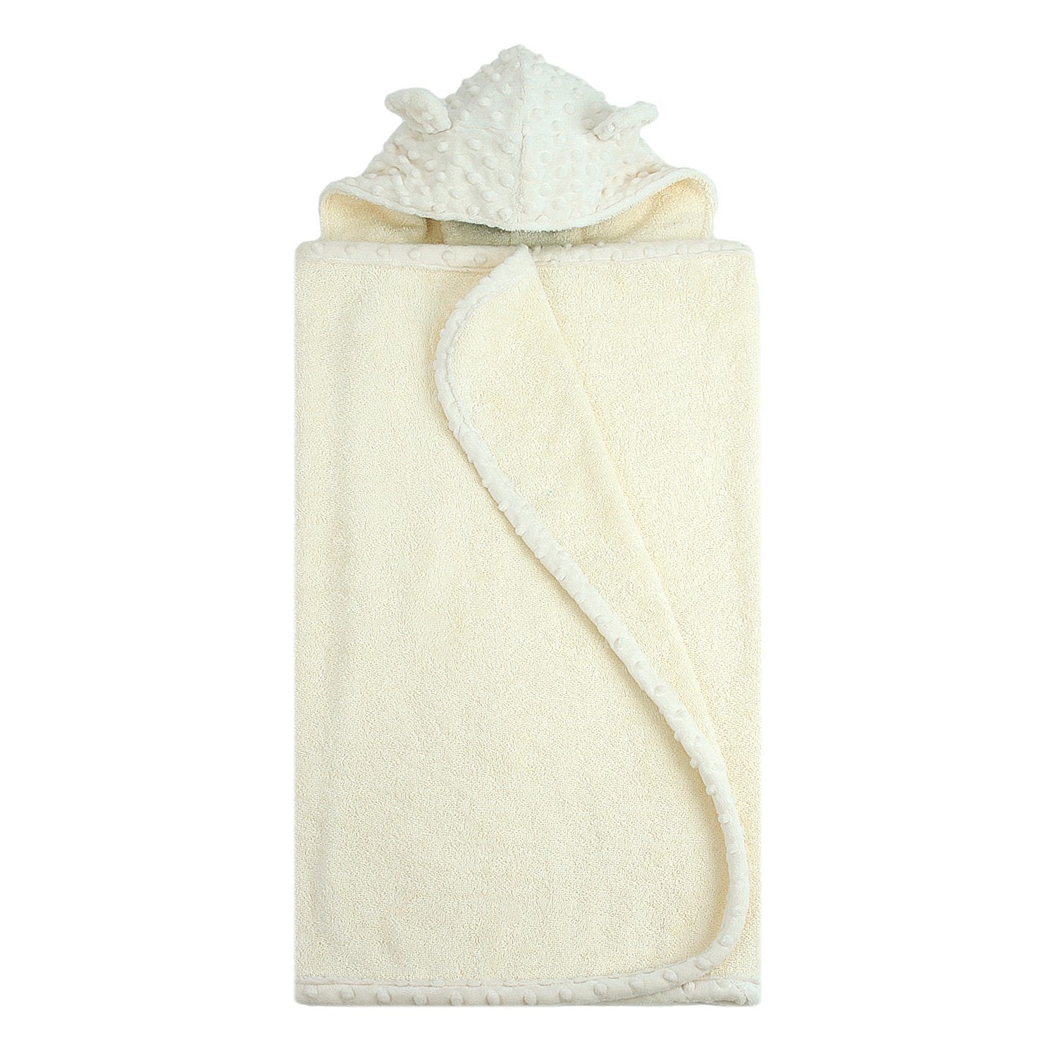 Minky Dot Organic Hooded Terry Towel, Ivory