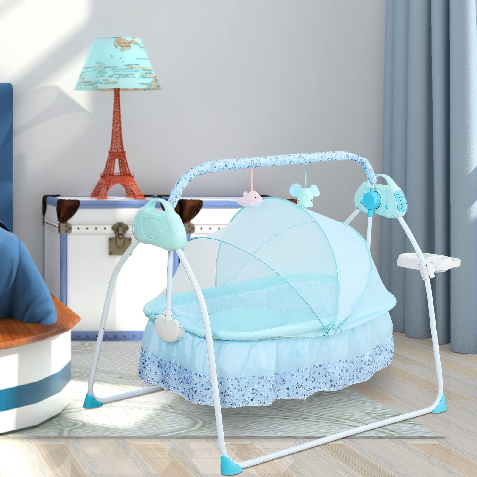 Electric Baby Crib Cradle, 0-18 MonthsInfant Bed Auto Swing with Music