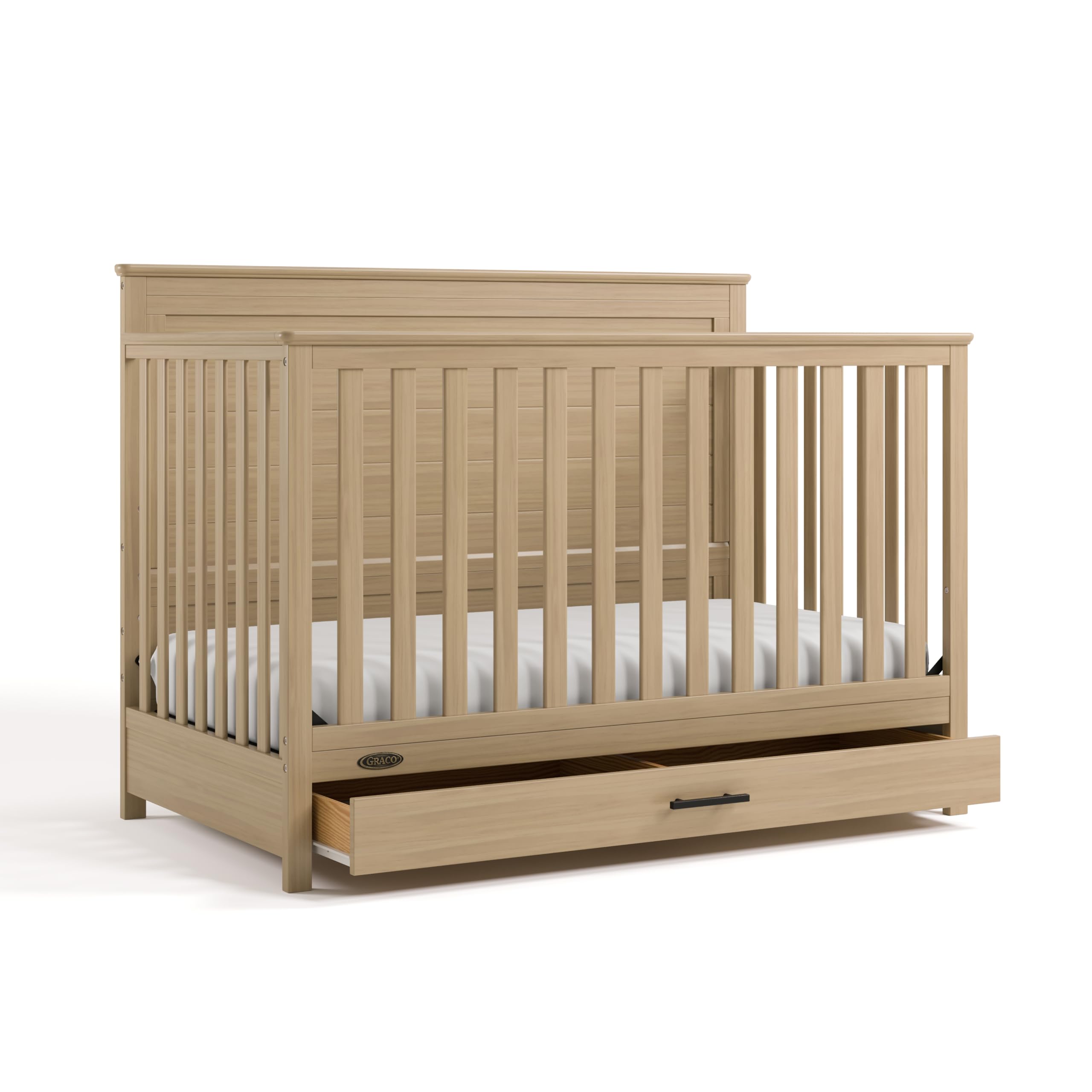 5-in-1 Convertible Crib with Storage Drawer