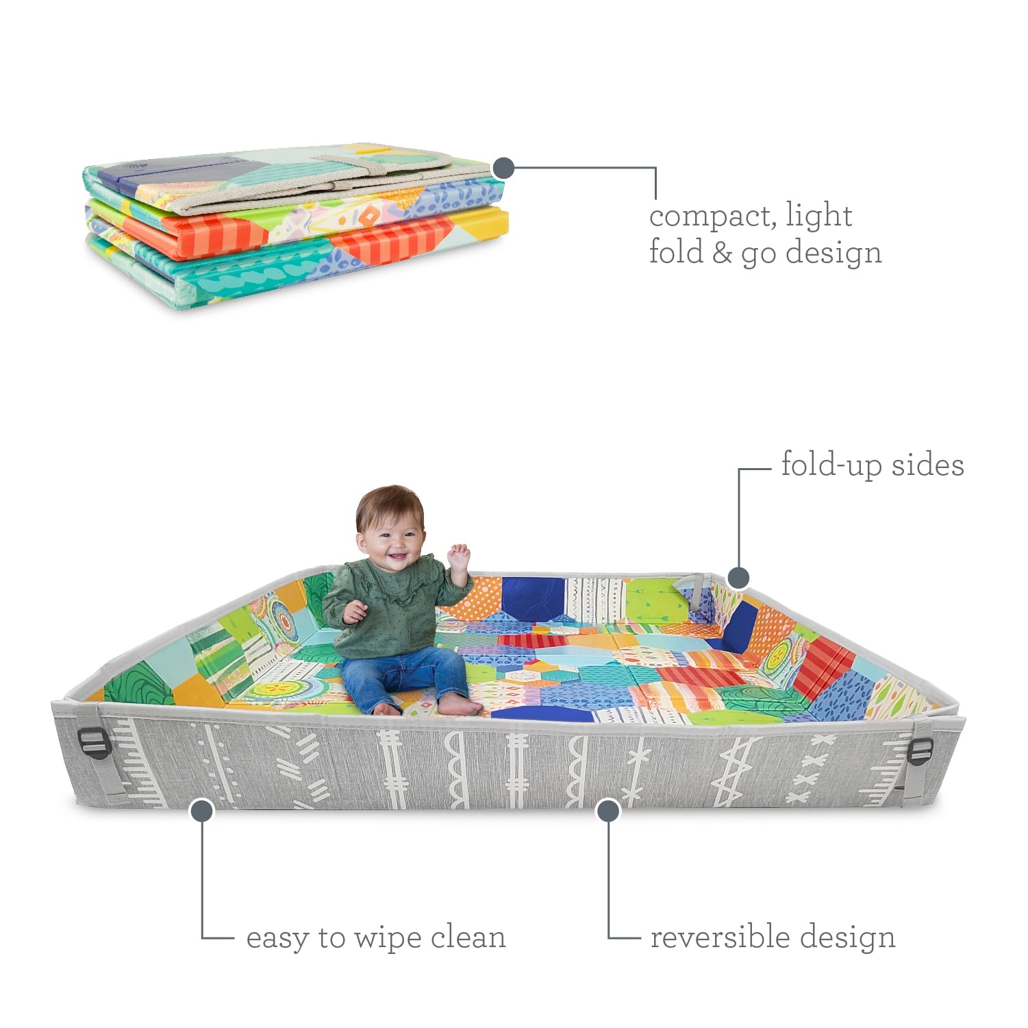 Foldable Soft Foam Play Mat, Baby Play Mat for Tummy Time & Floor Play