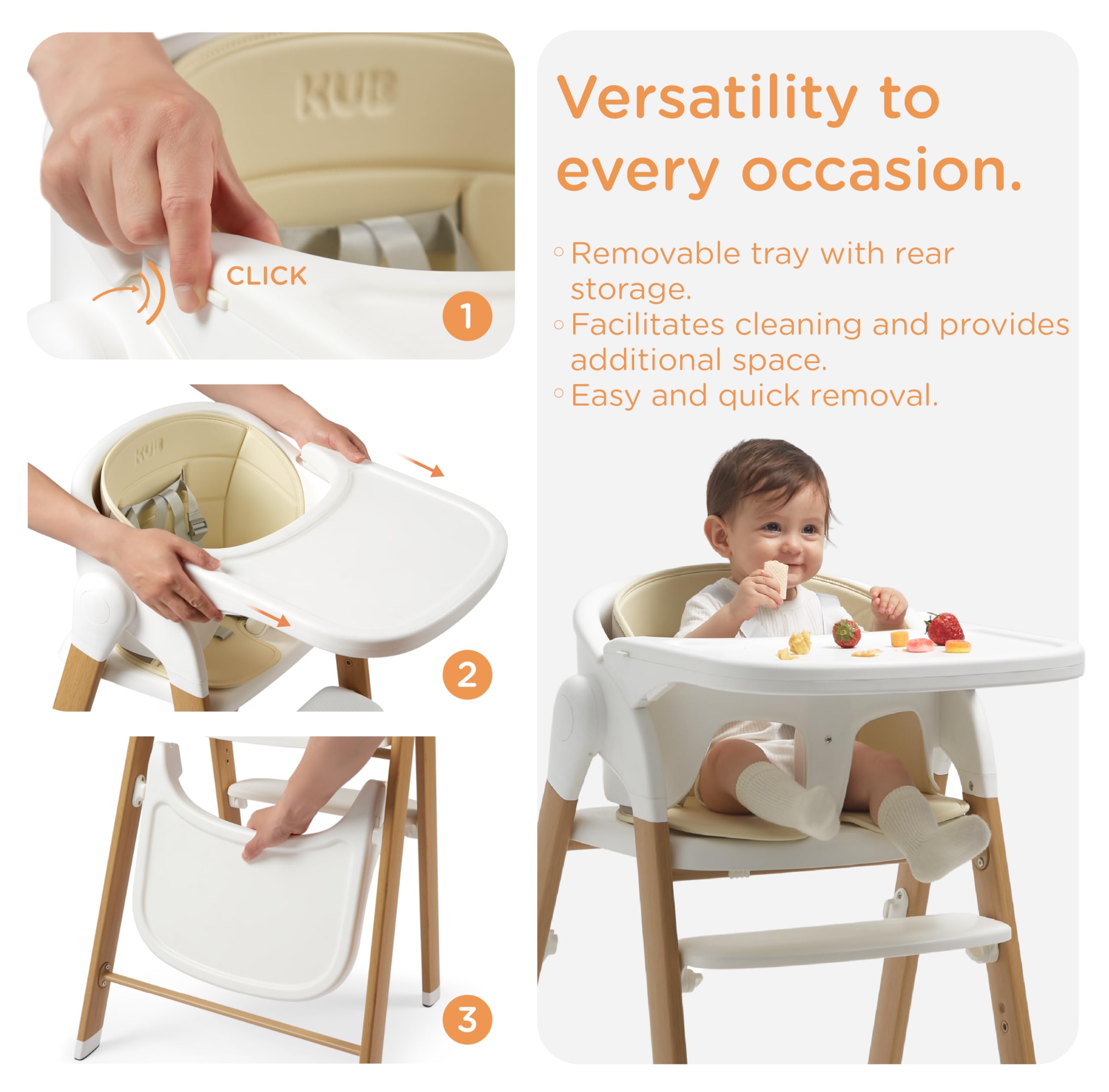 High Chair for Babies and Toddlers Adjustable Foldable Convertible 5 Point Harness