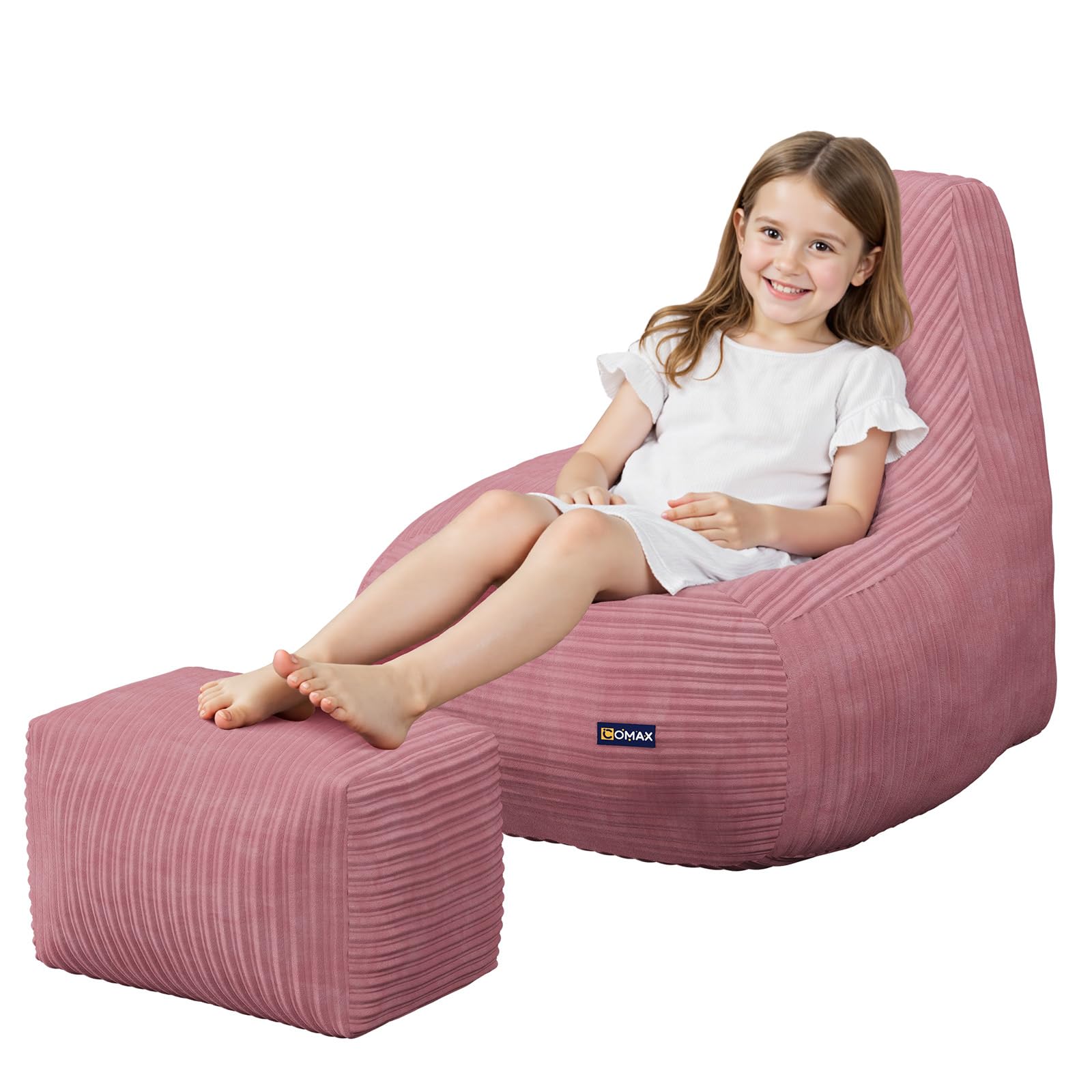 Bean Bag Chair, Toddler Beanbag Chairs for Kids with Ottoman for Boys