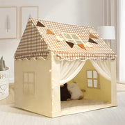 RONGFA Playhouse for Indoor & Outdoor, with Star Light, Flags and Carry Bag, Washable Kids Tent for Girls & Boys (Lattice Top)