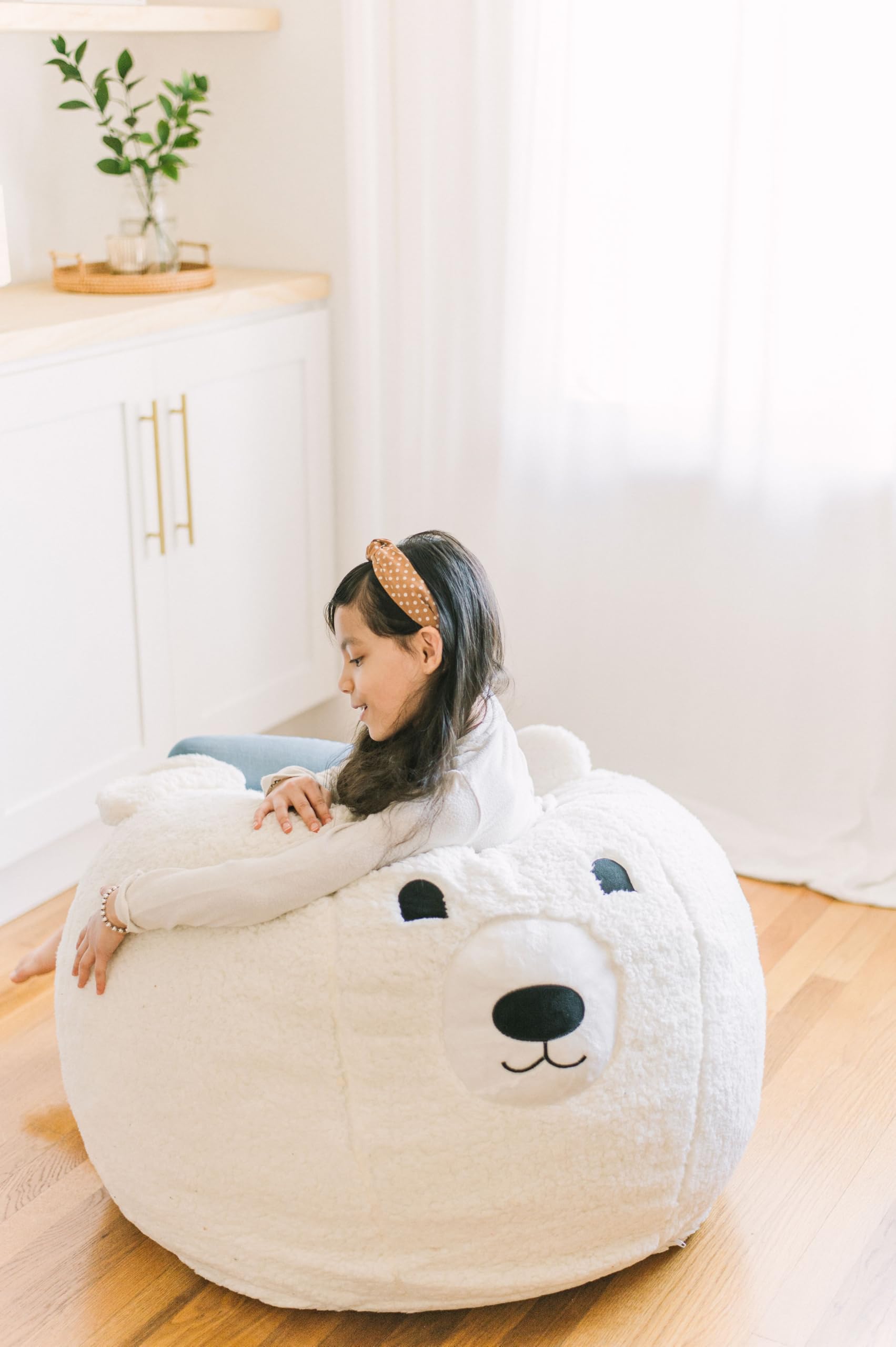 Sherpa Memory Foam Bean Bag Chair for Kids