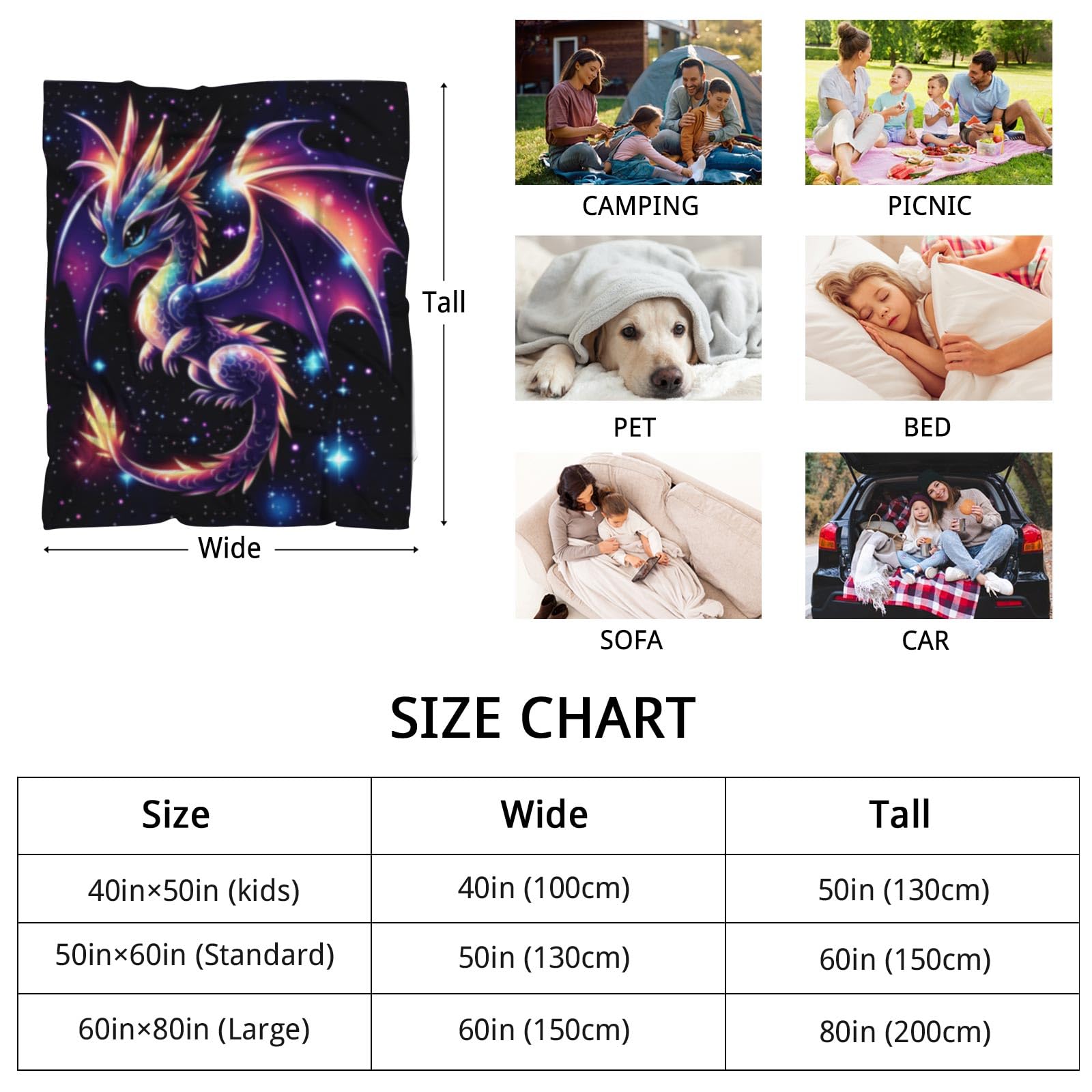 Galaxy Dragon Throw Blanket