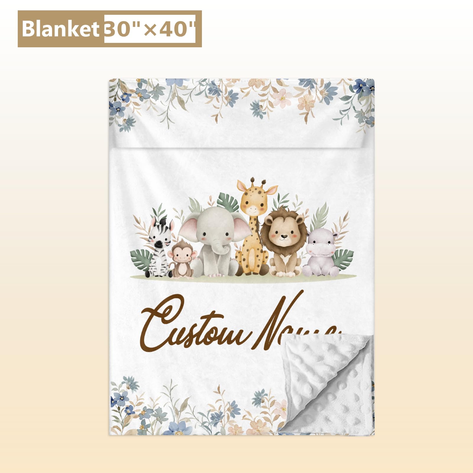 5-Piece Personalized Baby Crib Bedding Set - Animal Safari