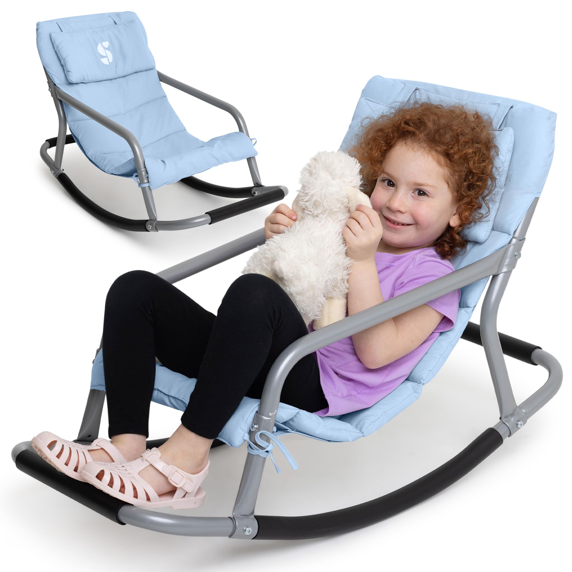 Sensory Rocking Chair for Kids - Blue Floor Rocker