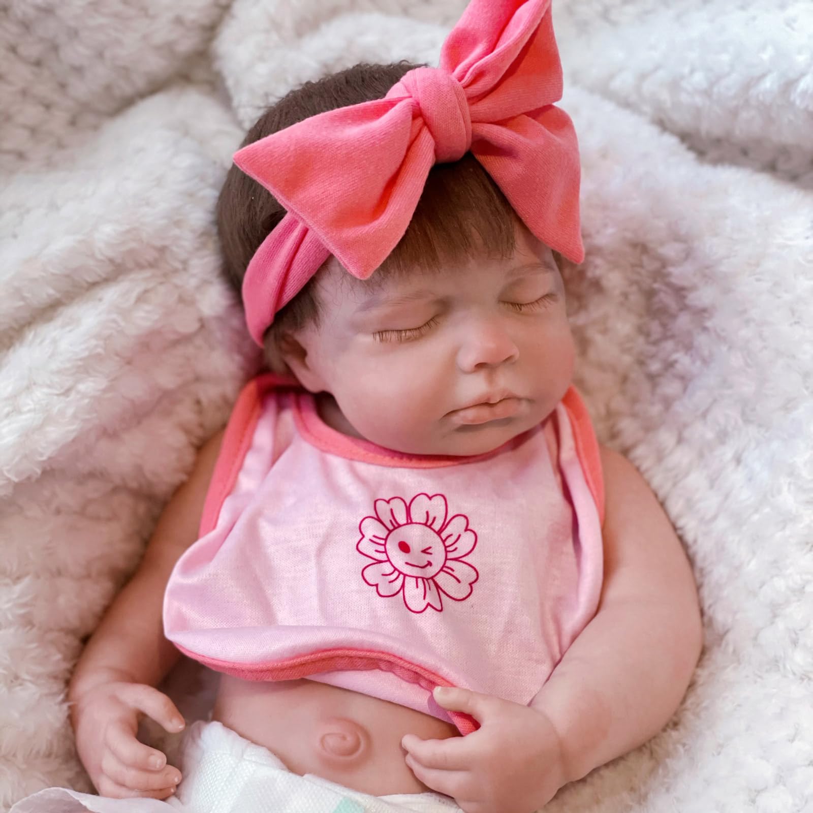 18 inch Silicone Baby Doll Full Body Realistic Weighted Reborn Doll Girl Sleeping Baby Doll