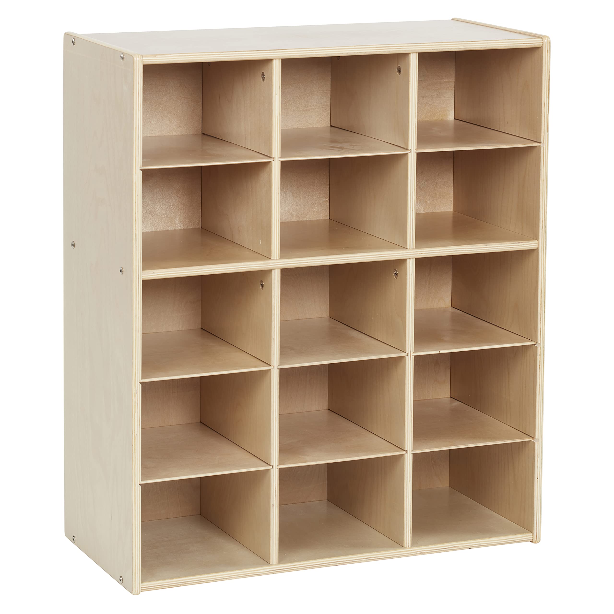 Streamline 15 Cubby Tray Storage Cabinet, 5x3, Classroom Furniture, Natural