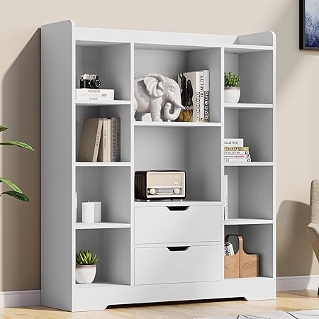 Kids Bookshelf with Storage, Toy Storage Organizer