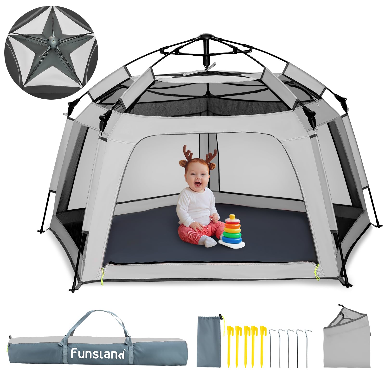 Baby Playpen Pop-up Tent - Outdoor & Indoor Play Tent for Beach