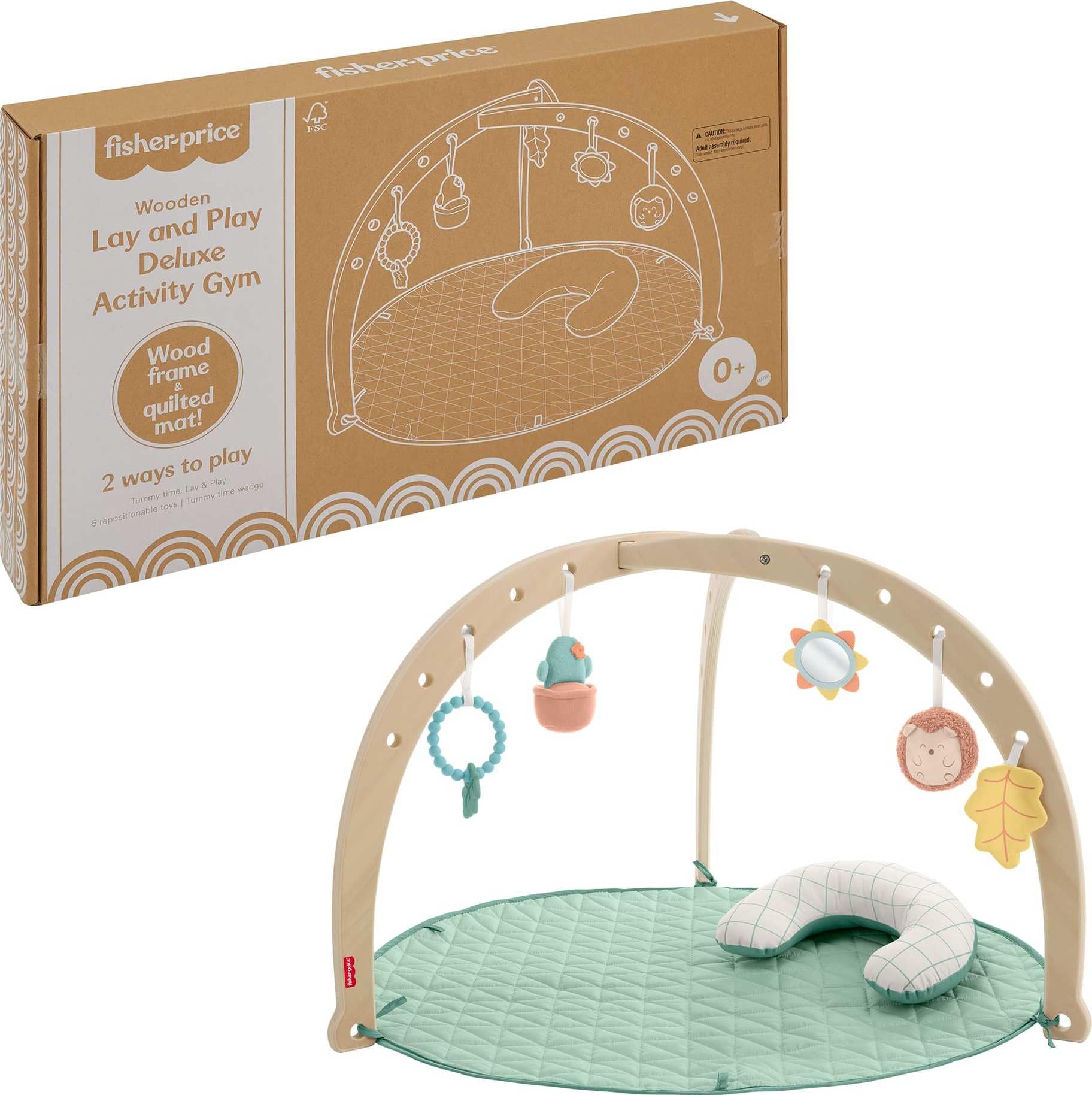 Wood Baby Playmat Lay & Play Deluxe Activity Gym