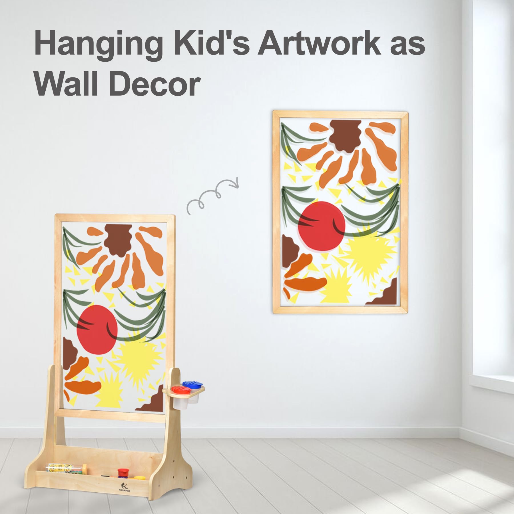KRAND Double-Sided Plexiglass Painting Art Easel, Easy to Clean, Kids Drawing Board On Both Sides, Fun Arts and Crafts Activity for Boys and Girls Indoor and Outdoor