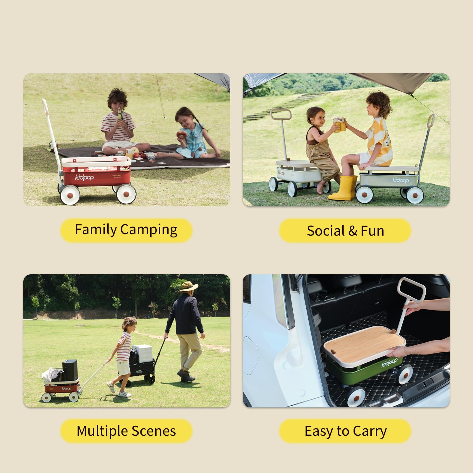 3-in-1 Kids Pull-Along Wagon Push Walker