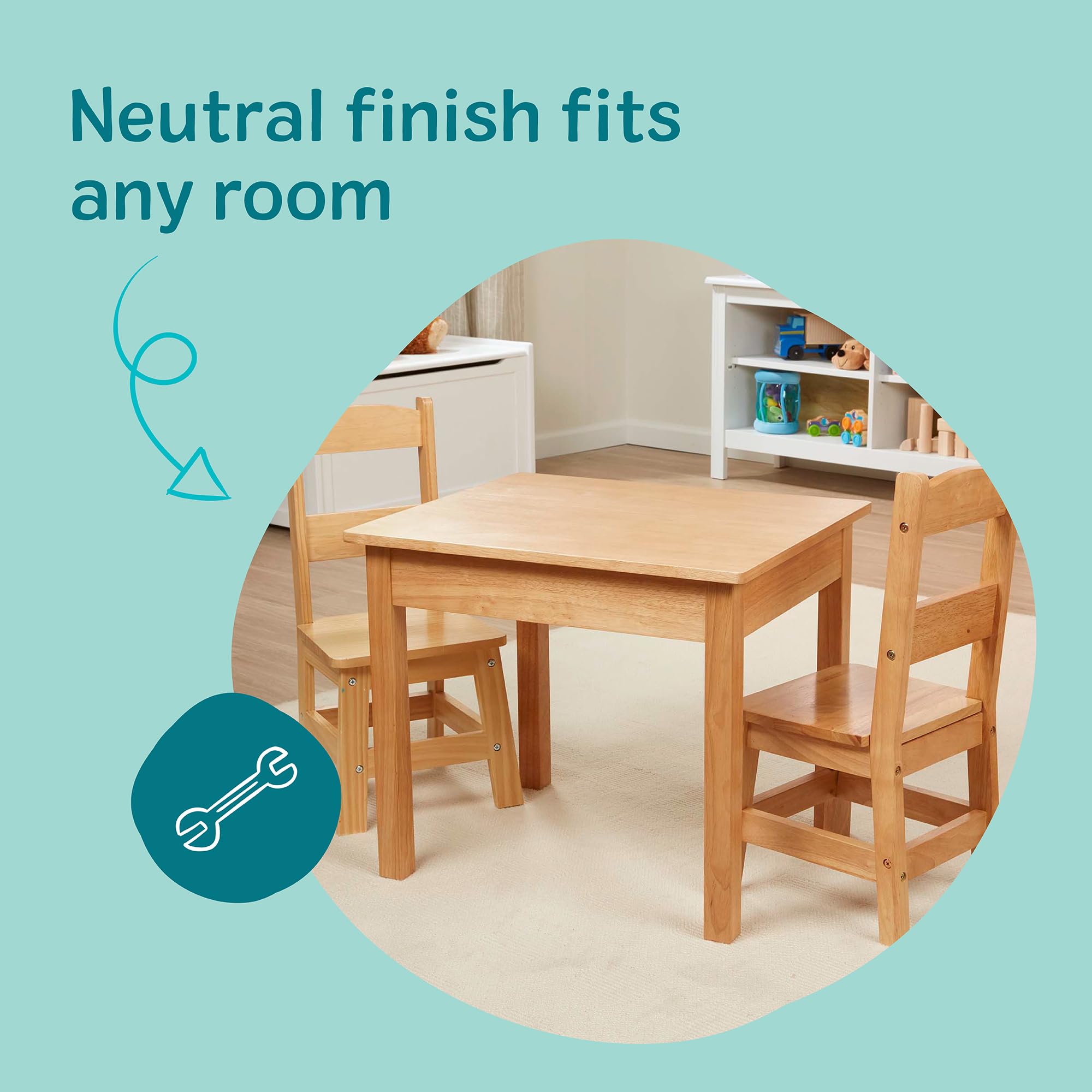 Kids Wooden Table and Chair Set