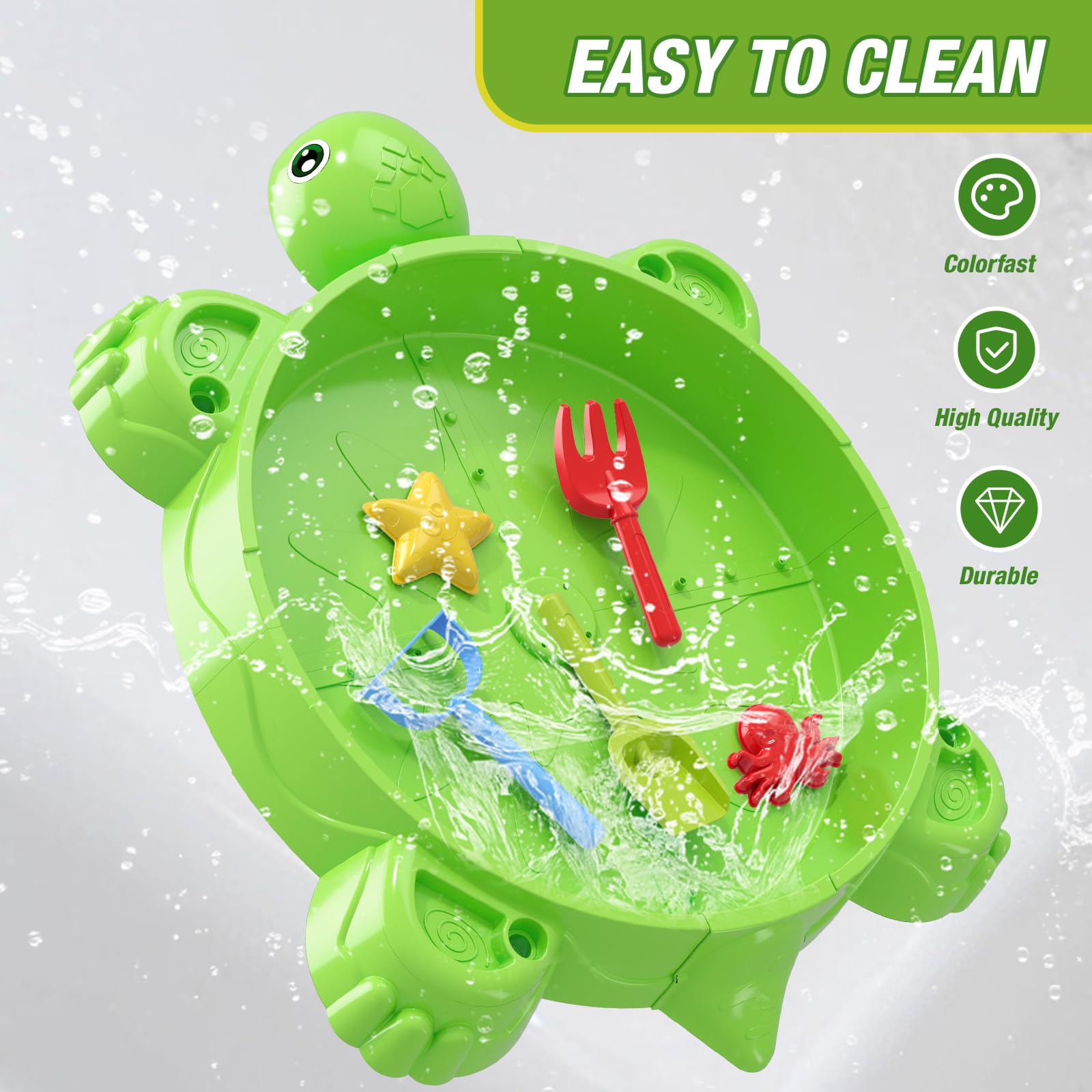 Turtle Sandbox with Lid and 8 Sand Toys