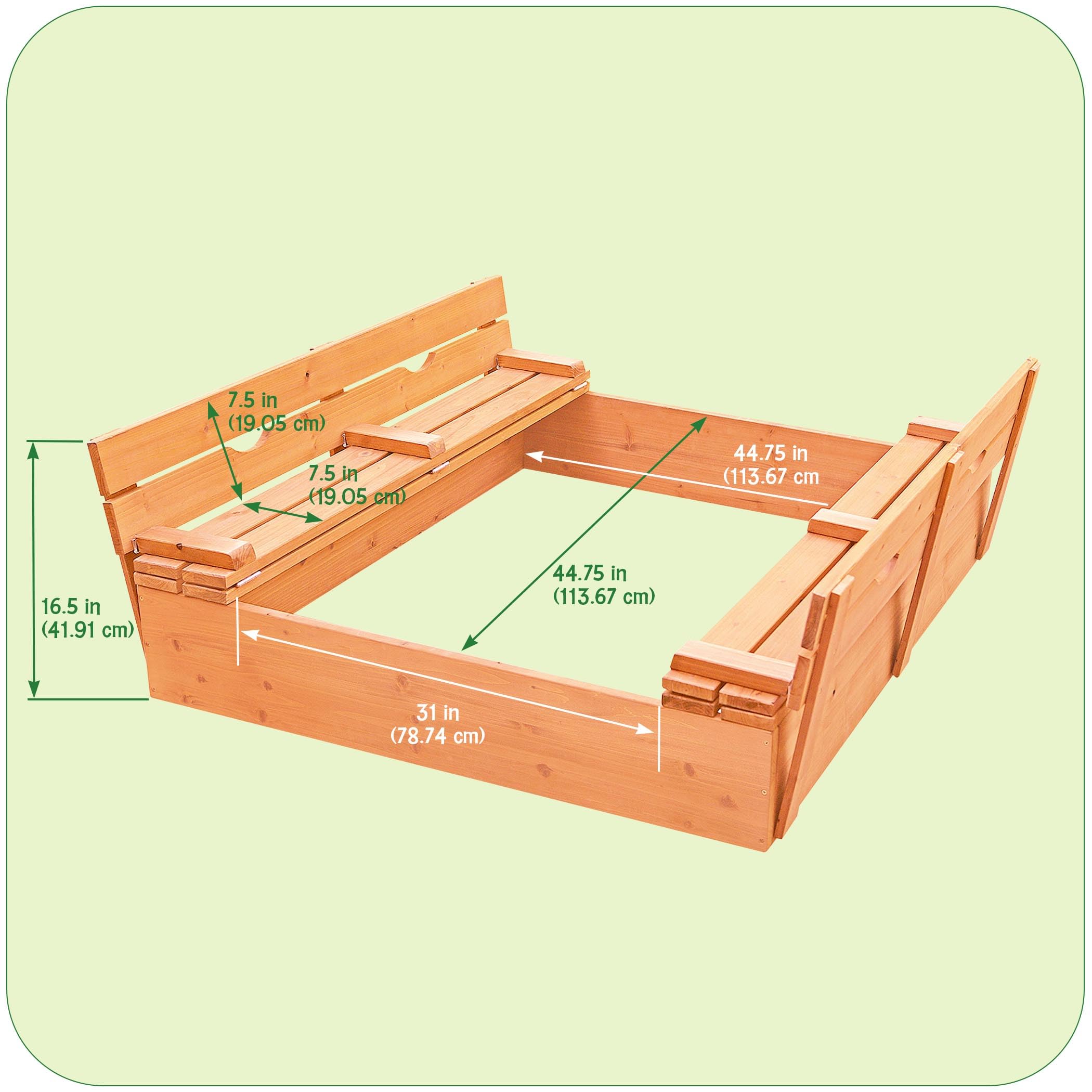Cedar Sandbox with Convertible Bench Cover