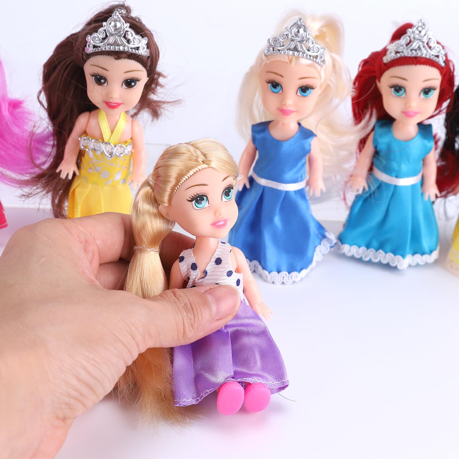 Little Royal Princess Toddler Dolls with Dresses, Girls Imaginative Pretend Play Small
